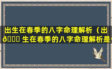 出生在春季的八字命理解析（出 🐎 生在春季的八字命理解析是什么）